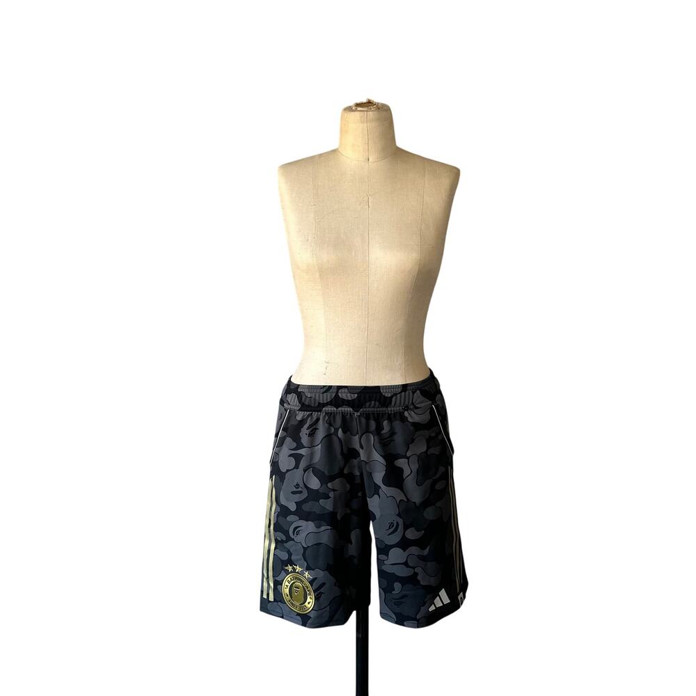 Adidas x BAPE Football Slim Shorts in Black Camo